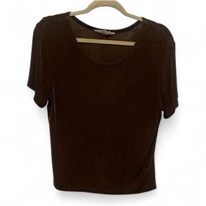 Vintage Double D Ranch Dark Brown Short Sleeve Slub Tee Shirt